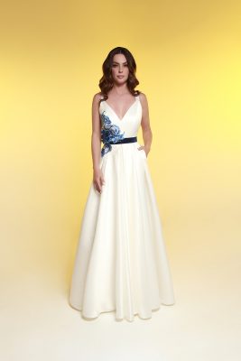 Vestido Rosas Azules