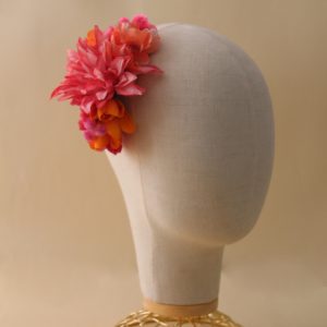 Peineta Salmon con Rosa